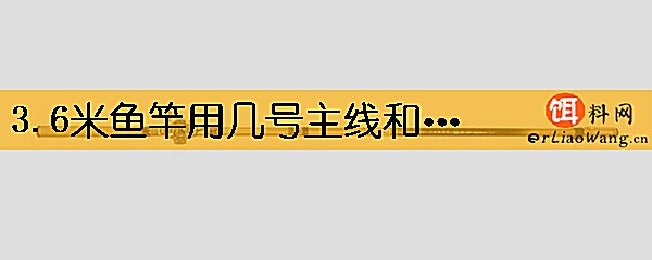 3.6米鱼竿用几号主线和子线