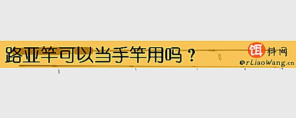路亚竿可以当手竿用吗