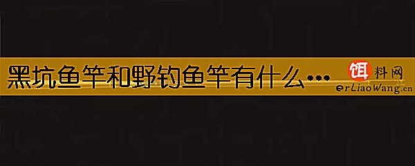 黑坑鱼竿和野钓鱼竿有什么区别